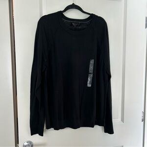 NWT banana republic merino wool lightweight crewneck sweater in black xl